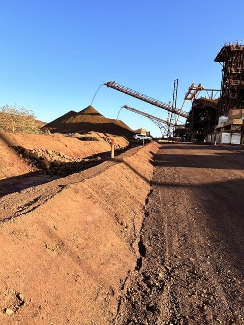 Stockpile and conveyor at a regional WA project site